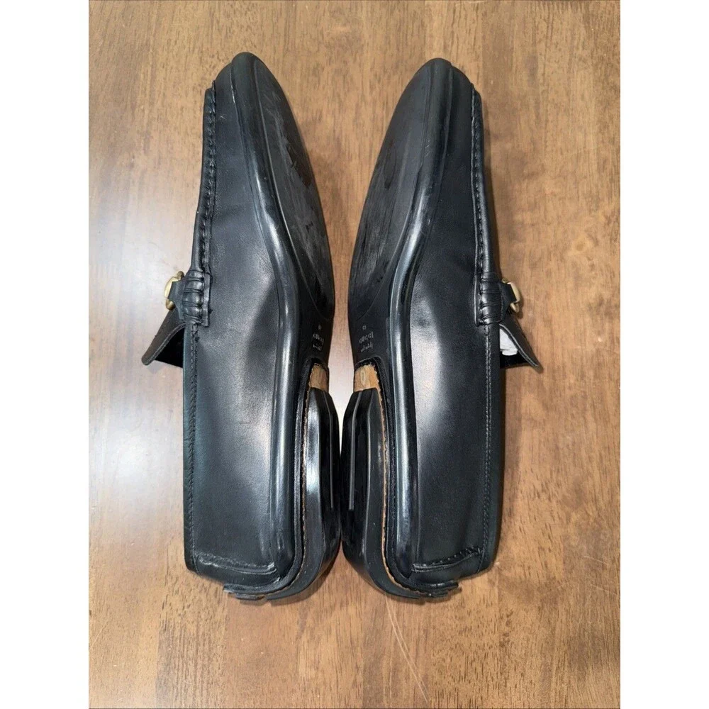 Gucci Jordaan Loafer Horsebit Driver Black Leather Mens 11D Made Italy Authentic